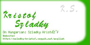 kristof szladky business card